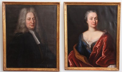 Robert GARDELLE (1692-1766) - Deux portraits, 1729