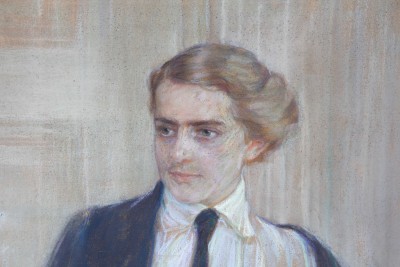 Frieda MENSHAUSEN-LABRIOLA (1861-1939) - Portrait de femme, grand pastel, vers 1920