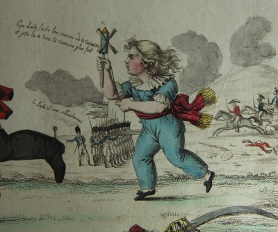 Napoléon à Waterloo - Rare gravure satirique, août 1815