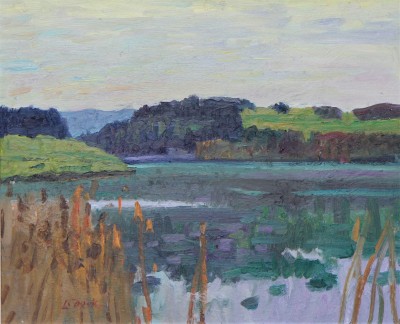Leo DECK (1908-1997) - "Am Wohlensee", huile sur Isorel, ca 1960