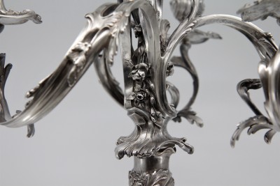 Candélabre à 4 feux en argent massif - s.d. Joseph-François JOINDY pour FRAY Fils, Paris 1875-1891