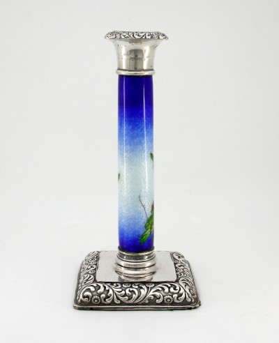 Bougeoir en argent et émail Tsuiki-Jippo - Japon, fin du XIXe