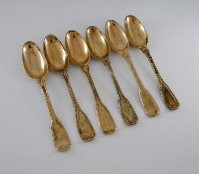 Six cuillères en vermeil, XVIIIe - Strasbourg, vers 1760