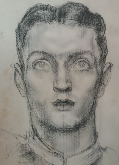 Charles L'EPLATTENIER (1874-1946) - Portrait au fusain, 1919