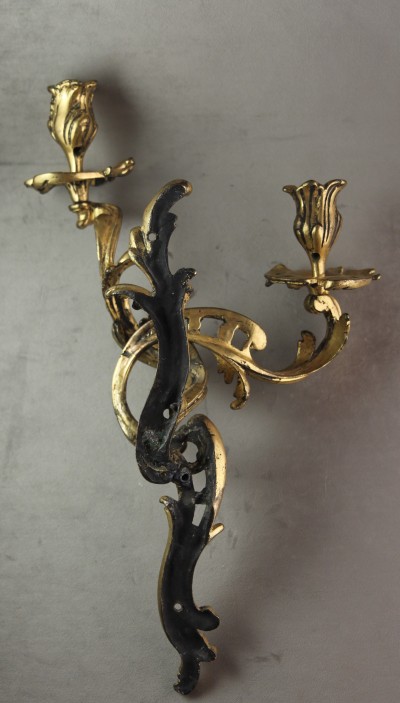 Paire d'appliques en bronze doré - Epoque Louis XV