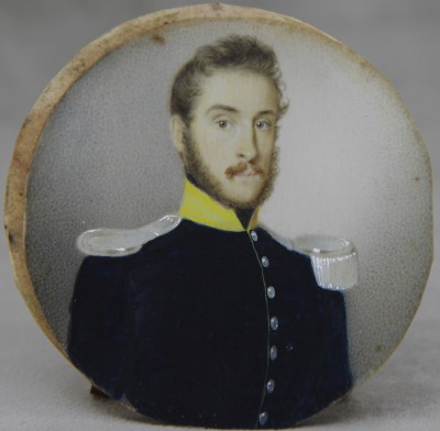 Vincenzo CASTELLI (1789-1845) - Portrait miniature d'un officier valaisan au service du Saint-Siège