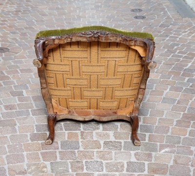 Fauteuil à la Reine à dossier plein, d'époque Louis XV - attribué à Louis Cresson (1706-1761)