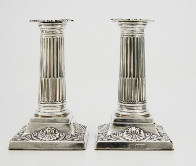 Paire de flambeaux de toilette en argent - Sheffield, Harrison Brothers & Howson, 1900