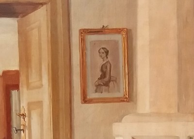 Scène d'intérieur, vers 1870 - Huile sur panneau d'acajou