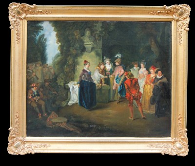 d'après Antoine WATTEAU (1684-1721) - L'Amour au Théâtre Français / au Théâtre Italien