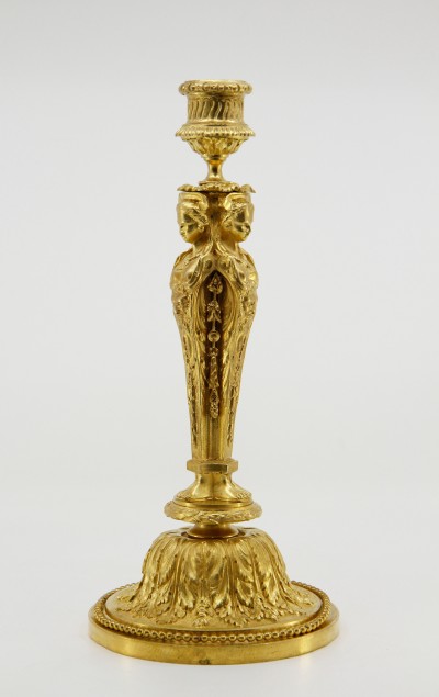 Flambeau en bronze doré de style Louis XVI - fin XIXe, d'après un modèle de Dugourc