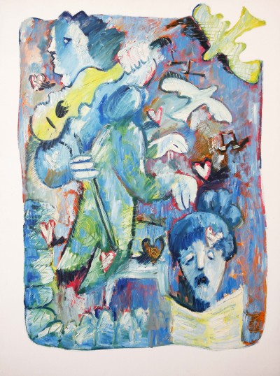 Jean-Blaise EVEQUOZ (*1953) - La Musique, huile sur toile, 1988