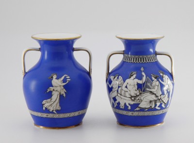 Paire de vases néo-grecs, ca 1861-1867 - Angleterre, Burslem, Hill Pottery Company