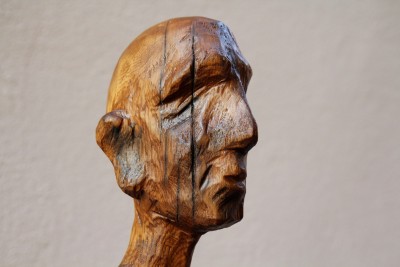 René LORENZ (1955-2018) - Bâton anthropomorphe, mélèze, 1998