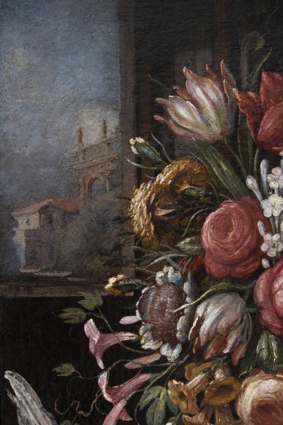 Nature morte au bouquet - Ecole italienne, XVIIIe siècle