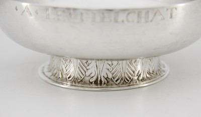 Coupe de mariage patronymique, Morlaix 1726-1733 - Orfèvre Claude Cornen, Sieur du Restigou