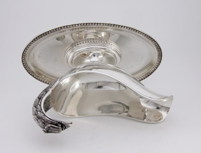 Saucière de style Empire à tête d'aigle - Argent massif, Italie vers 1950
