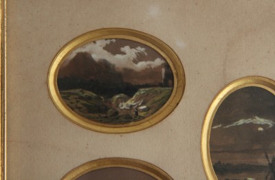 Gabriel-Hippolyte Lebas (1812-1880) - Cinq miniatures à l'aquarelle