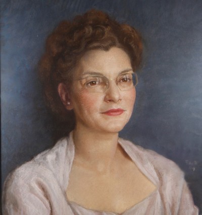 François de RIBAUPIERRE (1886-1981) - Portrait de femme, pastel, 1949