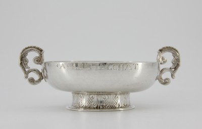 Coupe de mariage patronymique, Morlaix 1726-1733 - Orfèvre Claude Cornen, Sieur du Restigou