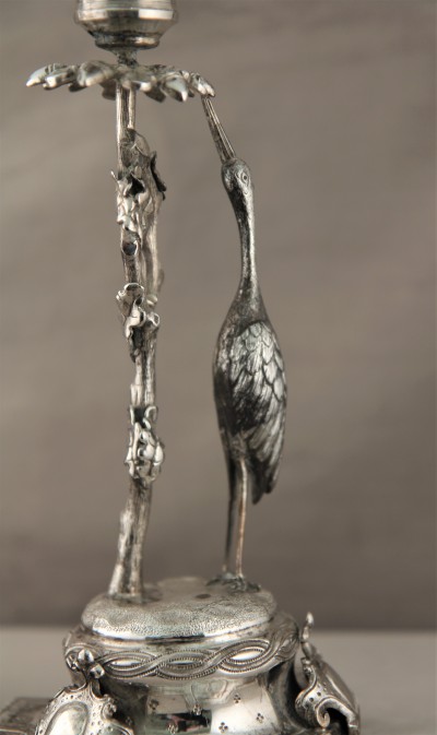 Bougeoirs aux oiseaux en argent - Porto, 1870-1881