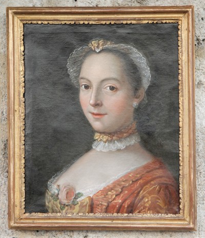 Portrait de jeune femme, XVIIIe - Signé Masson et daté 1758