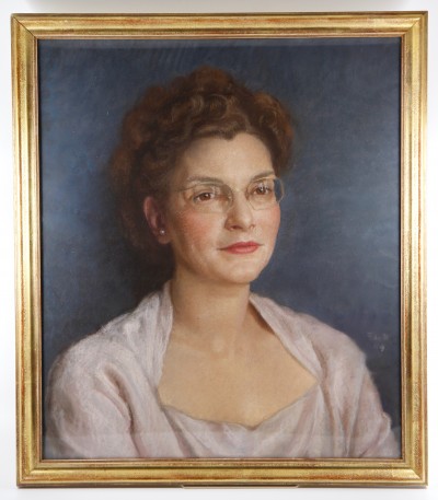 François de RIBAUPIERRE (1886-1981) - Portrait de femme, pastel, 1949