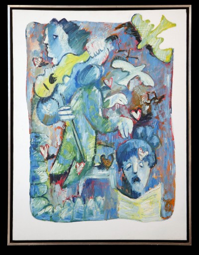 Jean-Blaise EVEQUOZ (*1953) - La Musique, huile sur toile, 1988