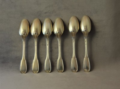 Six cuillères à thé en vermeil - Strasbourg, 1750-1789