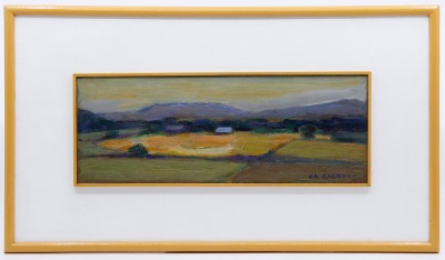 Christiane ZUFFEREY (1920-2011) - Paysage au toit bleu