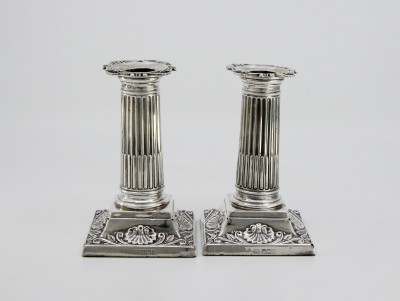 Paire de flambeaux de toilette en argent - Sheffield, Harrison Brothers & Howson, 1900