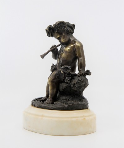 Putto musicien - Bronze attribué à Charles-Gabriel Lemire (1741-1827)