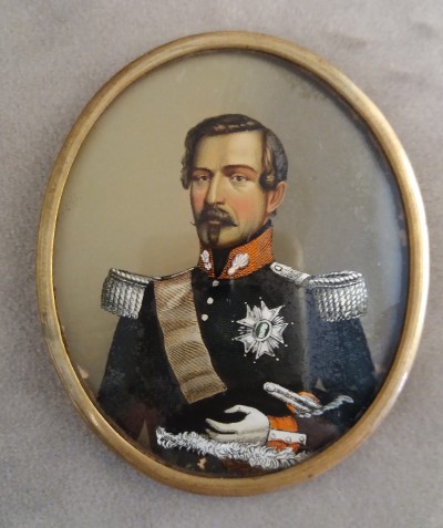 Louis-Napoléon Bonaparte, prince président - Miniature fixée sous verre