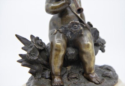 Putto musicien - Bronze attribué à Charles-Gabriel Lemire (1741-1827)