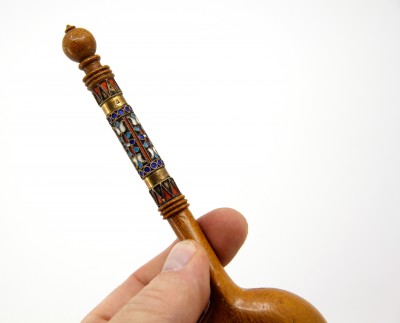 Cuillère russe - Bouleau de Carélie, argent doré et émaux filigranés