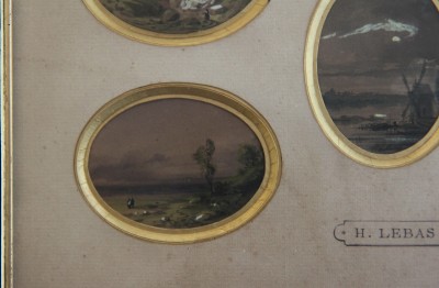 Gabriel-Hippolyte Lebas (1812-1880) - Cinq miniatures à l'aquarelle