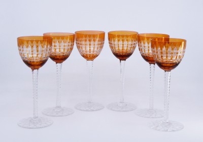 Six verres à vin du Rhin Baccarat - Modèle S.1133, vers 1930