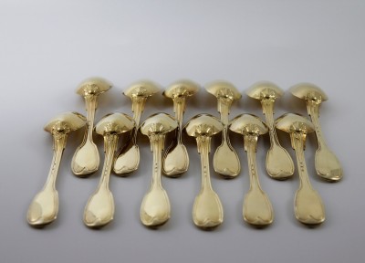 Suite de 12 cuillères à thé en vermeil - Georg Adam Rehfues, Berne vers 1830
