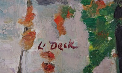 Leo DECK (1908-1997) - "Elfenau im Herbst", huile sur Isorel, ca 1960