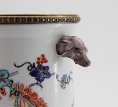Seau à rafraîchir en porcelaine montée - Fin XIXe, dans le style de Chantilly