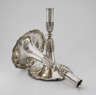 Paire de flambeaux trompette, 2e moitié du XVIIIe - Berne, Johann Jakob Dulliker (1731-1810)