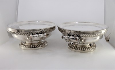 Paire de chauffe-plats, époque Restauration - Paris, Nicolas Bertholon, insc. 1821