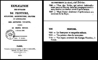 Livret du Salon de 1843. Notre tableau se trouve sous le numéro 790