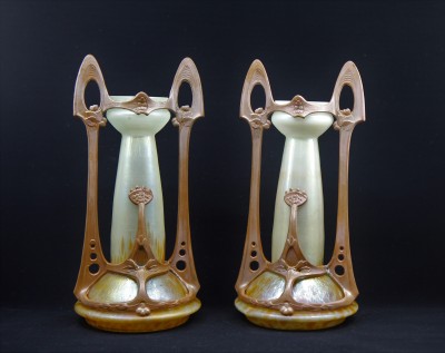 Ferdinand von Poschinger (1867-1921) - Paire de vases Art Nouveau, vers 1900