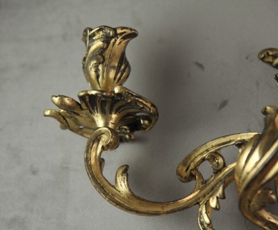 Paire d'appliques en bronze doré - Epoque Louis XV