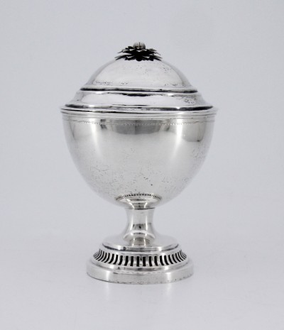 Sucrier couvert en urne, fin du XVIIIe - Zurich, Hans Jacob Ammann