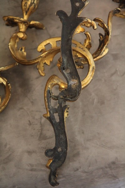 Paire d'appliques en bronze doré - Epoque Louis XV