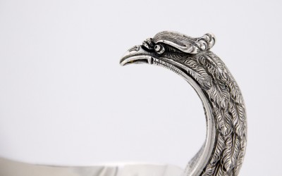 Saucière de style Empire à tête d'aigle - Argent massif, Italie vers 1950