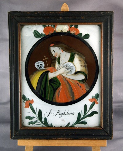 Sainte Madeleine - Fixé sous verre, XIXe siècle