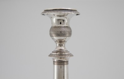 Paire de flambeaux en argent, Naples 1832-1835 - Orfèvre G. Schisani